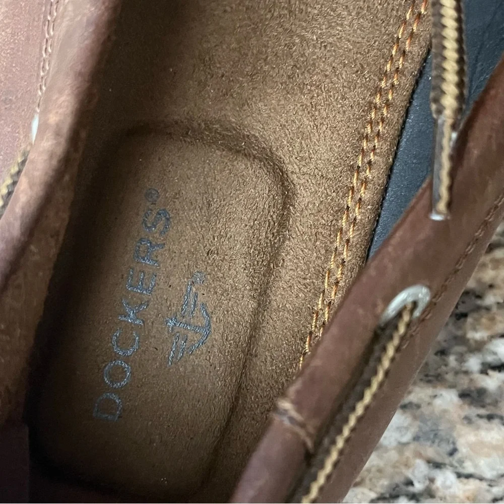 DOCKERS Men's Vargas Leather Chocolate brown Boat Shoe Preppy Fishermen Angler
